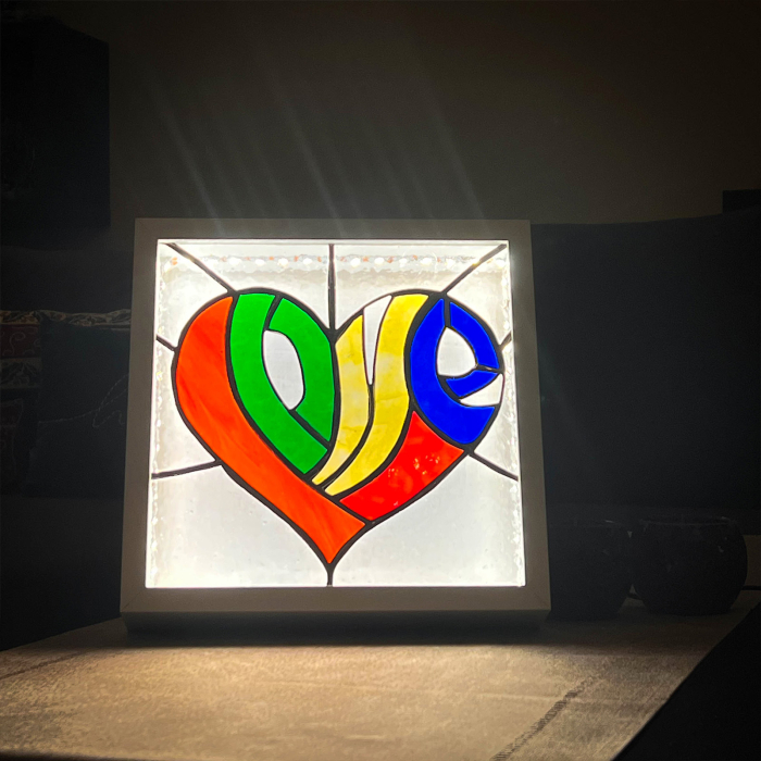 Lampa LOVE din vitraliu cu lumina LED [3]