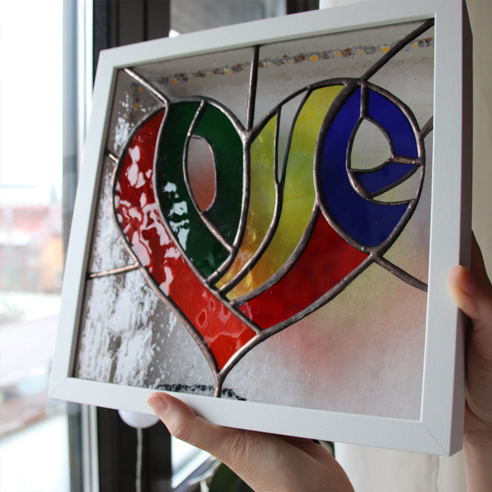 Lampa LOVE din vitraliu cu lumina LED [6]