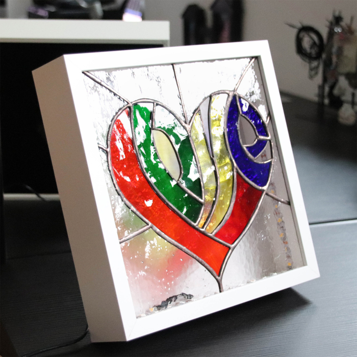 Lampa LOVE din vitraliu cu lumina LED [4]