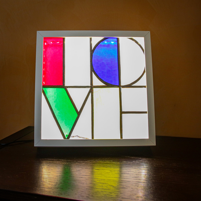 Lampă LOVE Mozaic din Vitraliu – Iluminare LED [2]