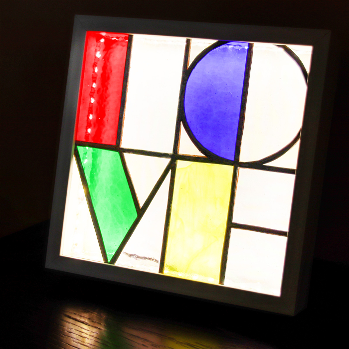 Lampă LOVE Mozaic din Vitraliu – Iluminare LED [4]