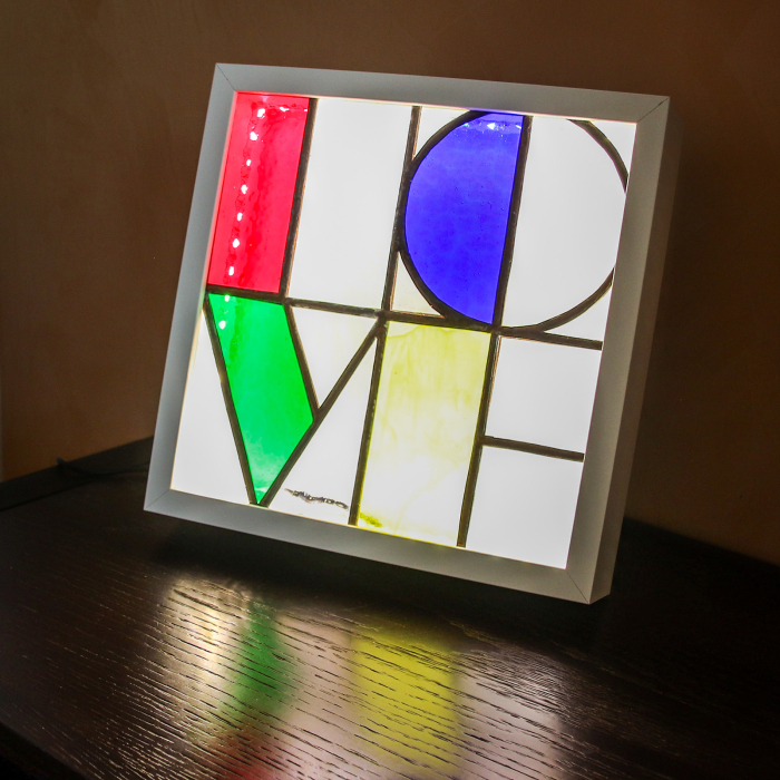 Lampă LOVE Mozaic din Vitraliu – Iluminare LED [3]