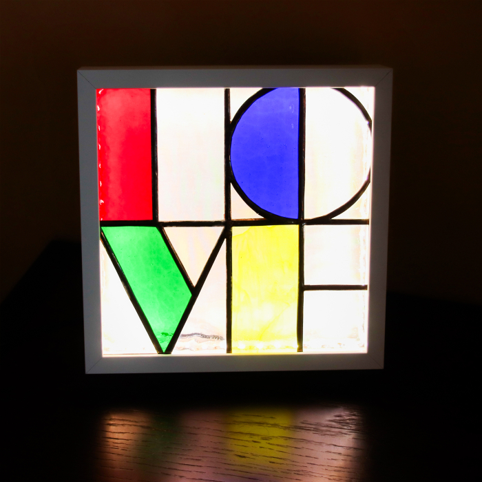 Lampă LOVE Mozaic din Vitraliu – Iluminare LED [5]
