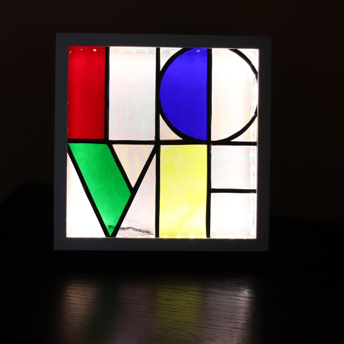 Lampă LOVE Mozaic din Vitraliu – Iluminare LED [6]