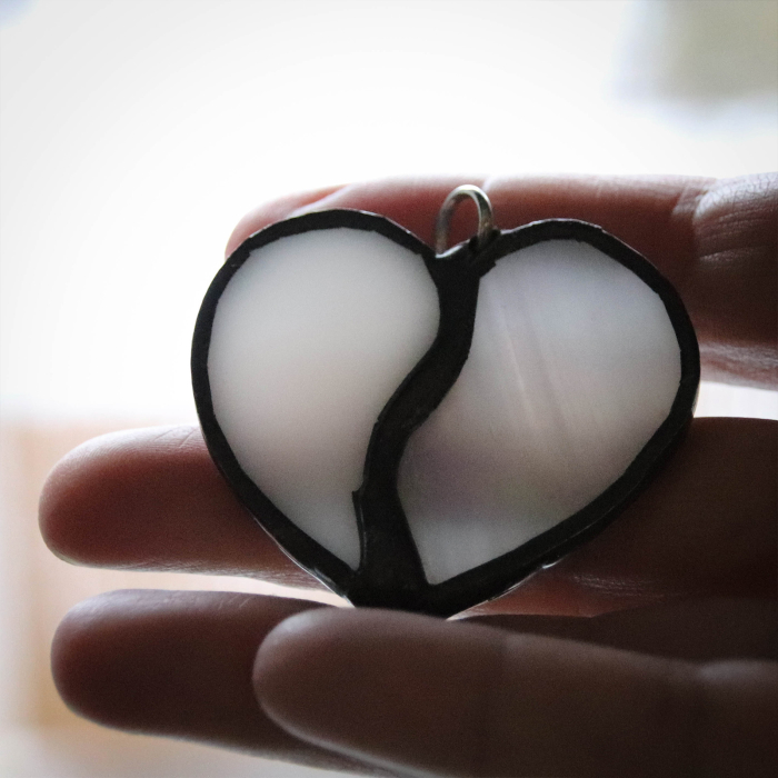 Pandantiv Inima Alba cu Sidef [4]