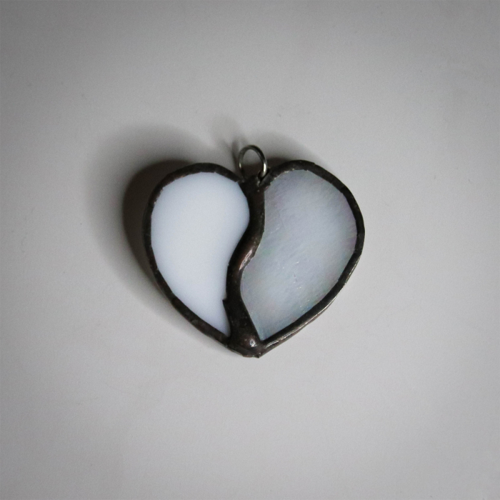 Pandantiv Inima Alba cu Sidef [2]