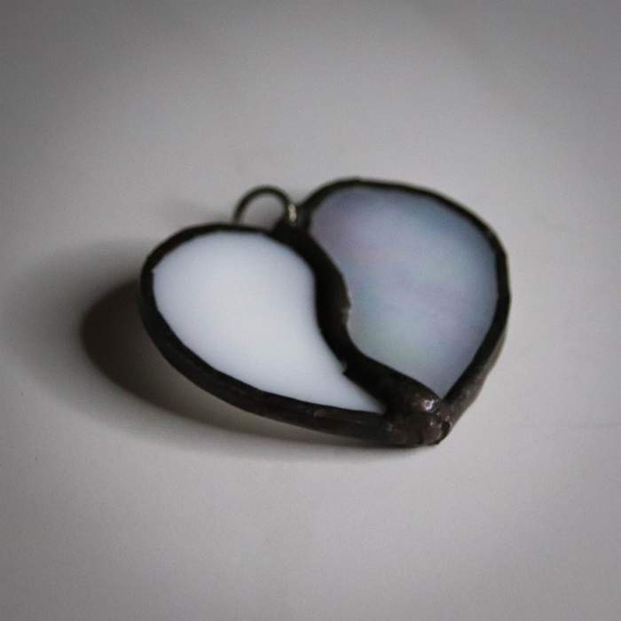 Pandantiv Inima Alba cu Sidef [3]