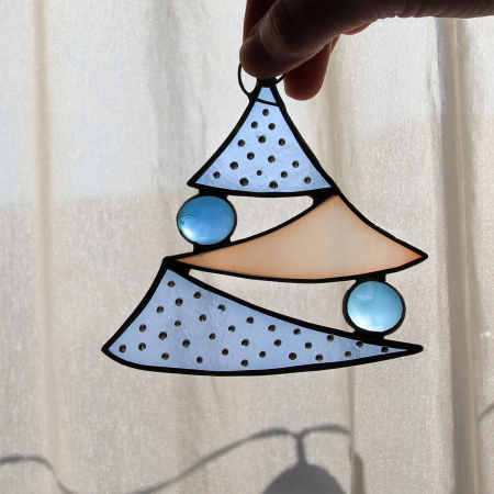 Bradut Bleu Transparent cu Alb Sidefat [1]