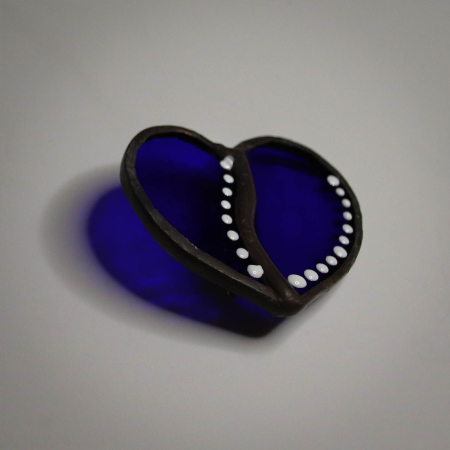 Bijuterii - Brosa Albastra Pictata