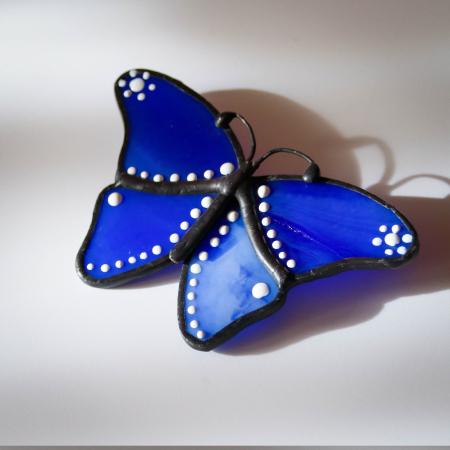 Shop - Brosa Fluture Albastru - Pictat