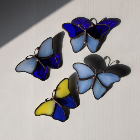 Brosa Fluture Bicolor cu Albastru [4]