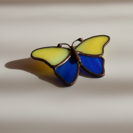 Shop - Brosa Fluture Bicolor cu Galben
