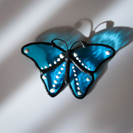 Shop - Brosa Fluture Bleu Transparent
