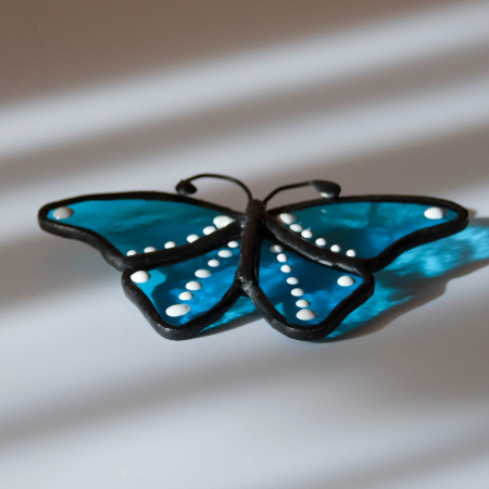 Brosa Fluture Bleu Transparent [2]