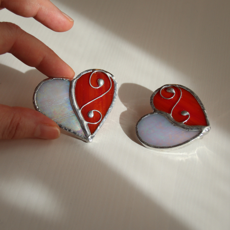 Brosa Inima Bicolora - Mica [3]