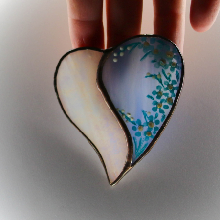 Bijuterii - Brosa inima „Nu ma uita”