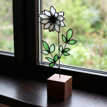 Decoratiuni - Crizantema din Vitraliu