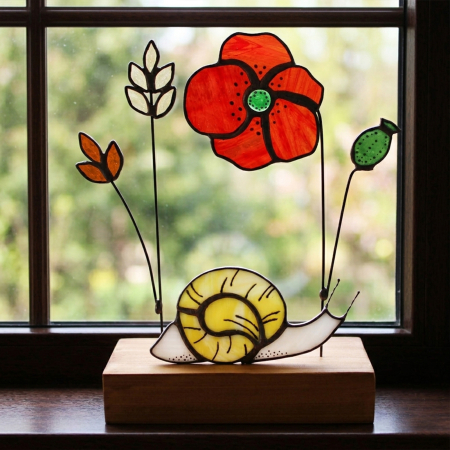 Decoratiuni - Decor Mac, Grau si Melc din Vitraliu