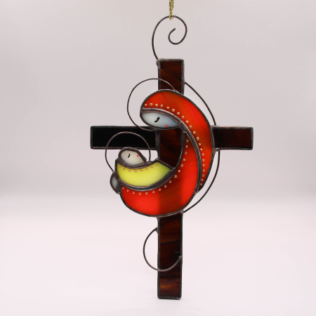 Decoratiuni - Decor vitraliu Maria si Pruncul