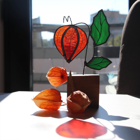 Shop - Floare Physalis din Vitraliu – Lampionul Chinezesc