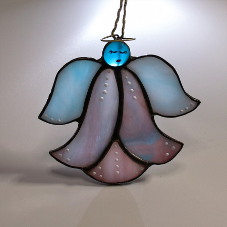 Inger floare din vitraliu - alb sidefat [1]