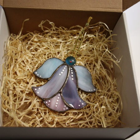 Inger floare din vitraliu - alb sidefat [3]