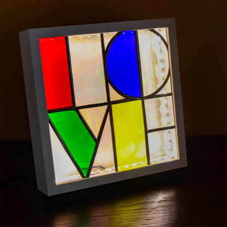 Shop - Lampă LOVE Mozaic din Vitraliu – Iluminare LED