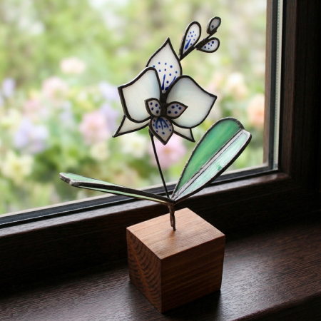 Decoratiuni - Orhidee mica din Vitraliu