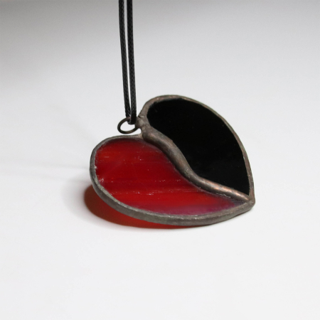 Bijuterii - Pandantiv Inima Rosie si Neagra