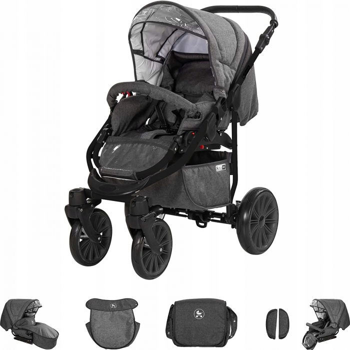 Carucior Friedrich Hugo Berlin Gray Night 4 în 1 [3]