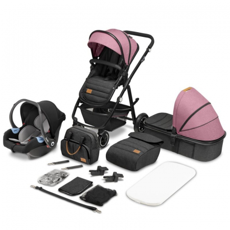 Mama si Copilul - Carucior 3 in 1, Lionelo Amber, pana la 22 kg, roz