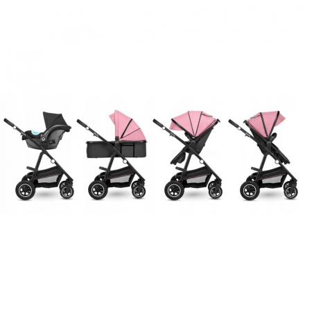 Carucior 3 in 1, Lionelo Amber, pana la 22 kg, roz [3]