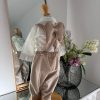 Costum botez inger, cu aripi inger detasabile, body, botosei, boneta, culoare crem 0-3 luni, Gabrielle Bebe, GBR28/100 [3]