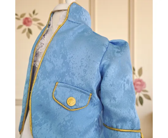 Costum Botez Micul Marinar, basca, camasa, sacou, pantaloni, culoare bleau 0-3 luni [2]