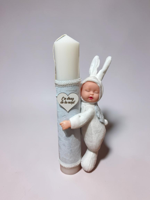 Set Botez Complet Cutie Trusou Lumanare Bleu [3]