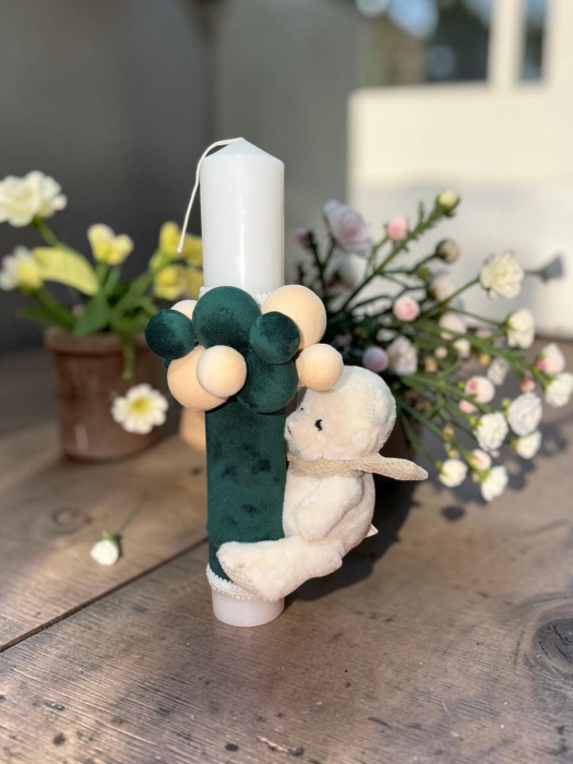 Set Botez Complet Cutie Trusou Lumanare Verde Smarald [2]