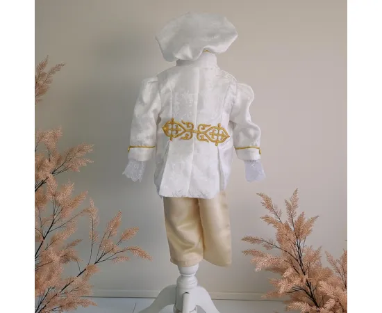 Costum Botez Micul Marinar, basca, camasa, sacou, pantaloni, culoare alb 0-3 luni [1]