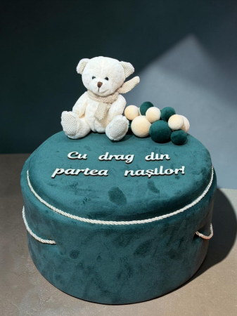 Seturi Botez - Set Botez Complet Cutie Trusou Lumanare Verde Smarald