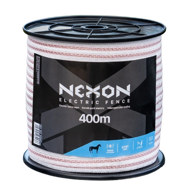 Bandă gard electric NEXON 400 m, 12,5 mm, 7 conductori – 0,107 Ω/m, 80 kg [2]