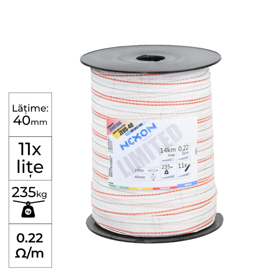 Banda Gard electric NEXON ZEUS-40 Portocaliu/Alb 200m 11lite 235kg [1]