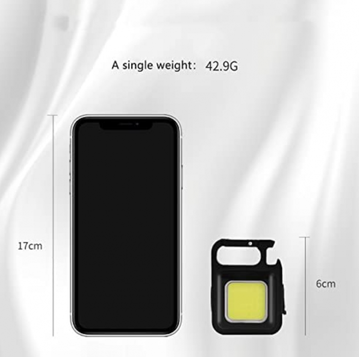 Breloc Mini Lanternă LED reîncărcabilă prin USB, prindere magnetică, portabilă [3]