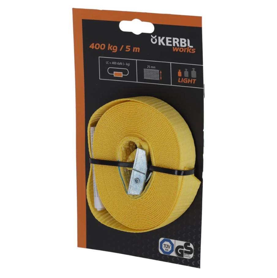 Chingă de ancorare cu cataramă 5 m / 25 mm – 400 kg, galben [3]