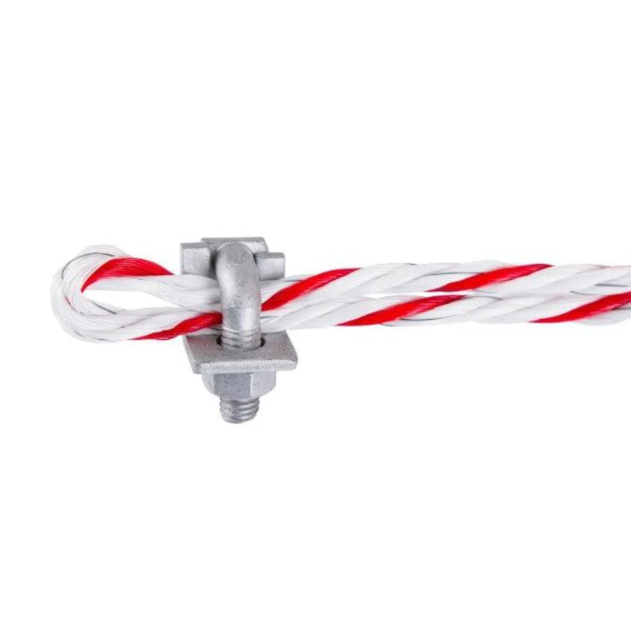 Conector curbat cu șurub și piuliță - conexiune sigură pentru fire și frânghii de gard electric [1]