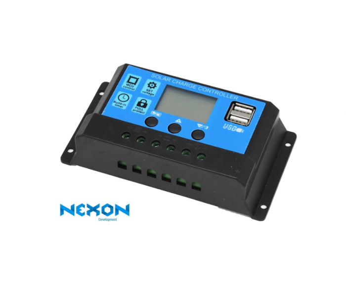 Controler solar Regulator de încărcare NEXON 12/24V 10A cu USB [2]