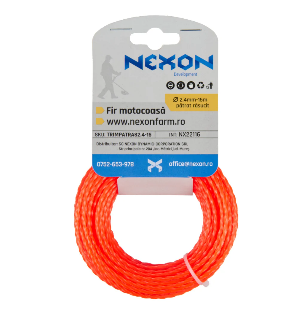 Fir pătrat răsucit pentru motocoasă 2.4 mm x 15 m NEXON [2]
