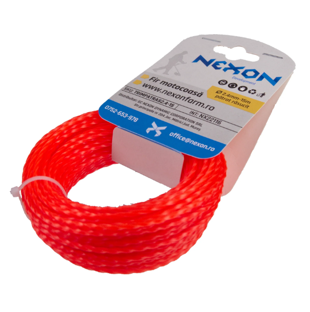 Fir pătrat răsucit pentru motocoasă 2.4 mm x 15 m NEXON [3]