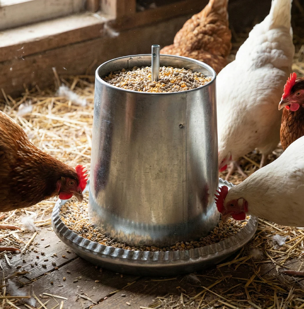 Hrănitoare din metal 5L pentru pui și găini [2]