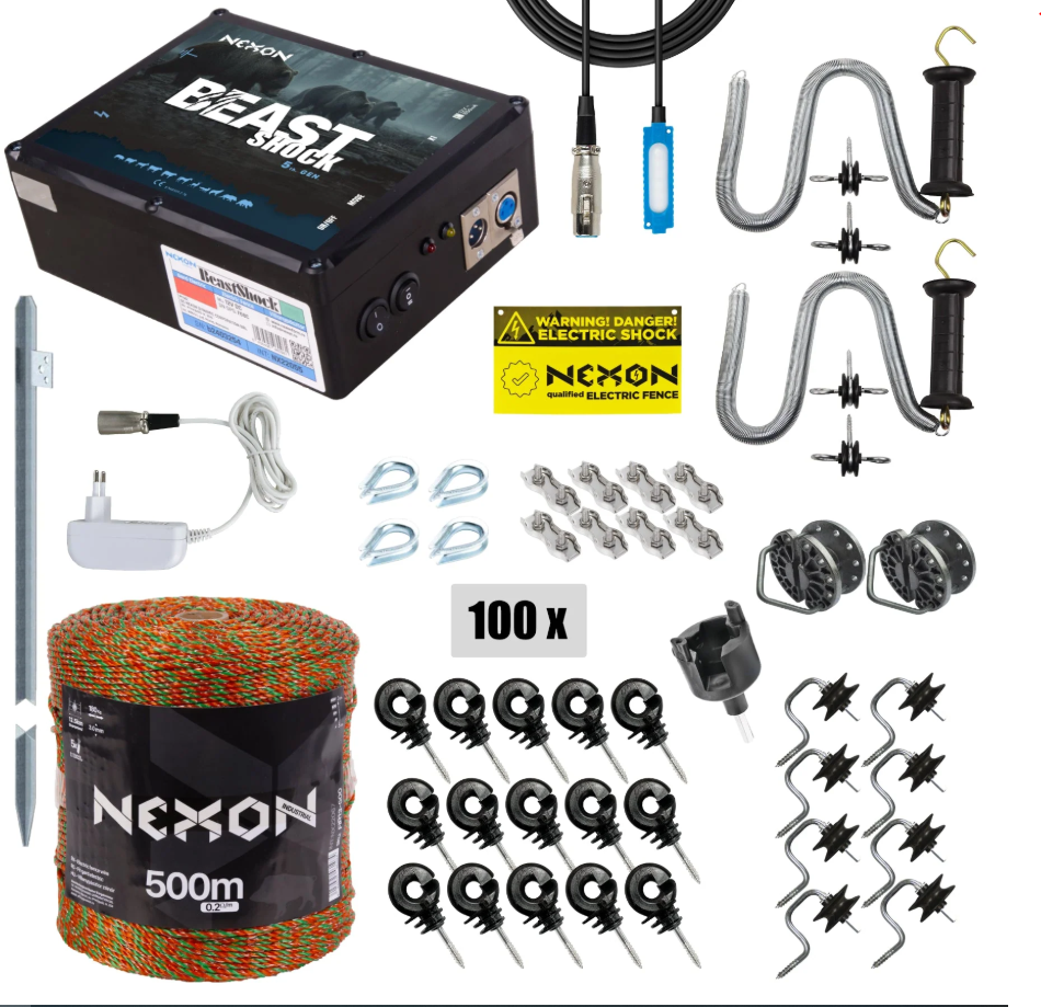 Pachet complet gard electric NEXON BeastShock 8.5 J, Fir gard electric NEXON 500m cu rezistență la rupere180kg [1]