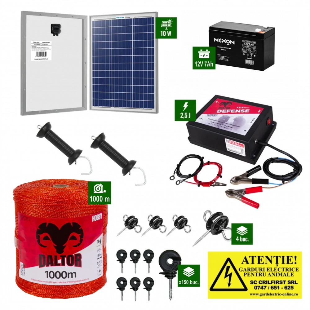 Pachet Daltor 2,5J cu 1000m de fir și Panou solar plus Acumulator [1]