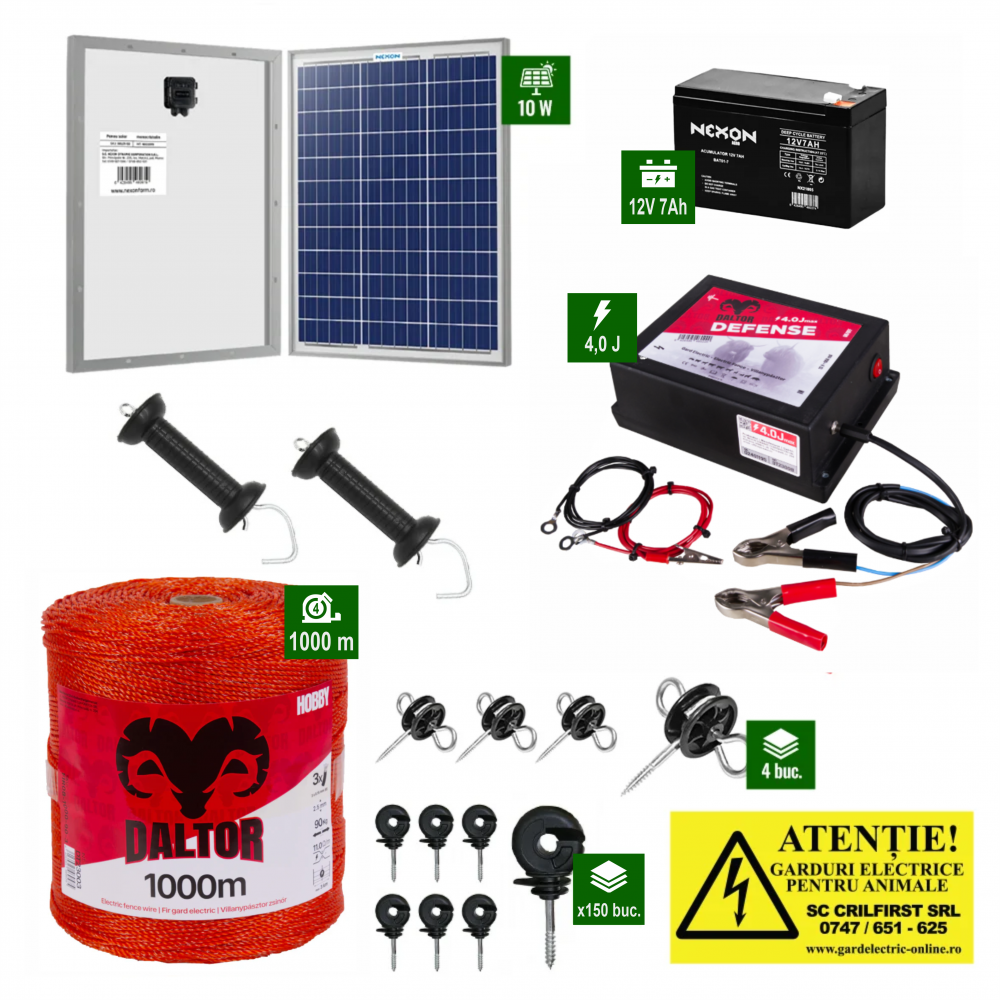 Pachet Daltor 4J cu 1000m fir și Panou solar plus Acumulator [1]